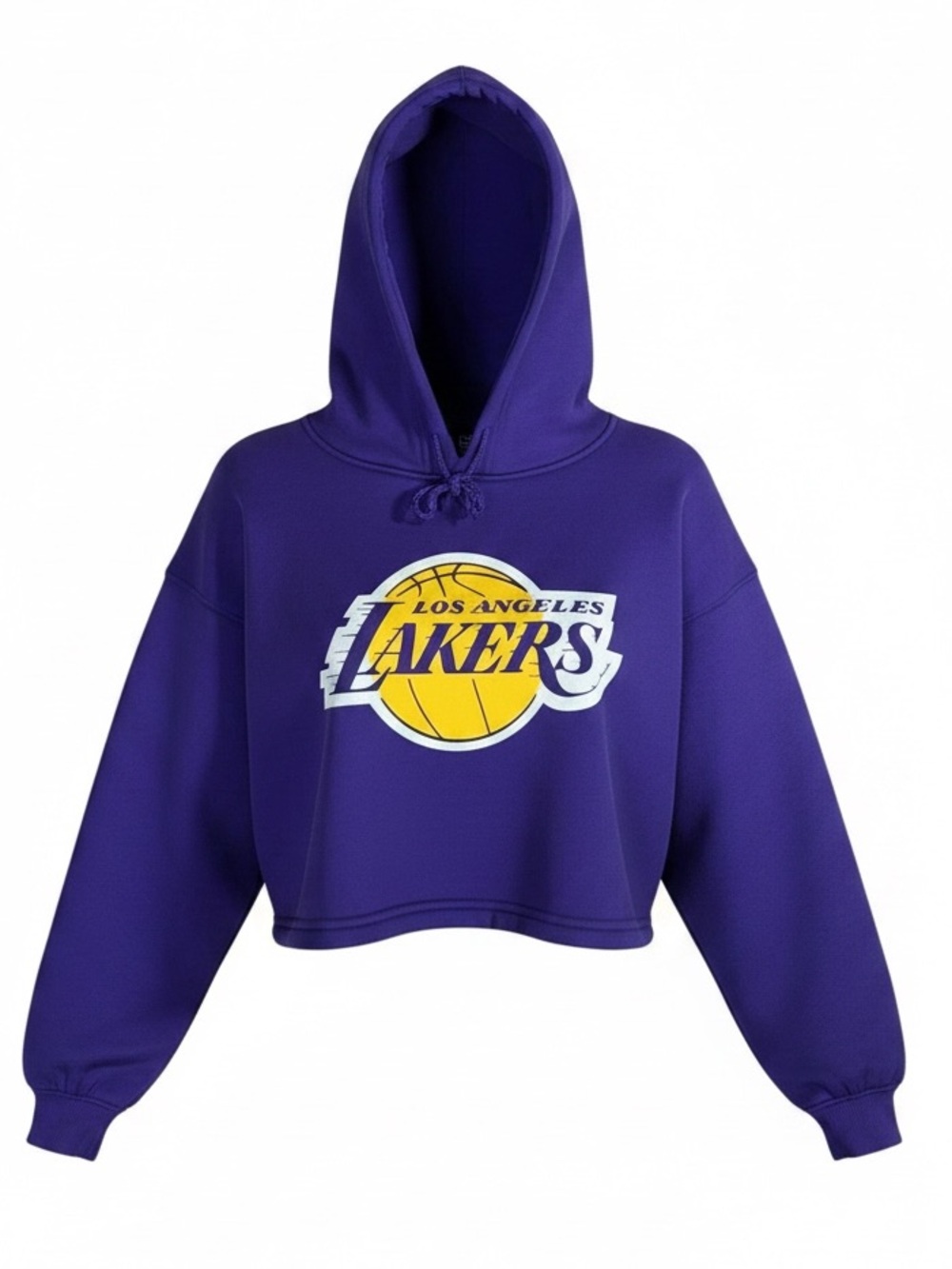 LOS ANGELES LAKERS (NBA.COM) WOMENS CROPPED HOODED SWEATSHIRT (MED) PURPLE
